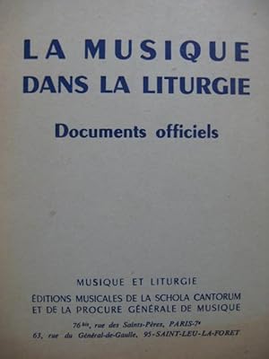 Seller image for La Musique dans la Liturgie Documents officiels 1967 for sale by partitions-anciennes