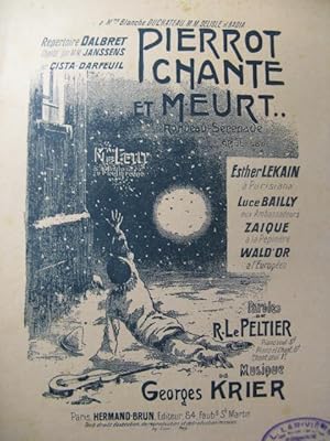 Seller image for KRIER Georges Pierrot chante et meurt Chant Piano for sale by partitions-anciennes