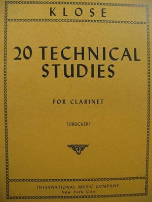 Seller image for KLOS H. 20 Technical Studies for Clarinet Clarinette for sale by partitions-anciennes