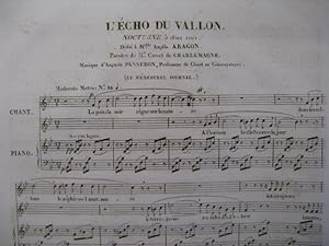 PANSERON Auguste L'Echo du Vallon Piano Chant 1833