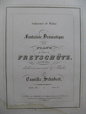 Seller image for SCHUBERT Camille Fantaisie Dramatique Piano ca1845 for sale by partitions-anciennes