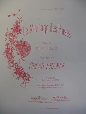 Bild des Verkufers fr FRANCK Csar Le Mariage des Roses Chant Piano 1892 zum Verkauf von partitions-anciennes