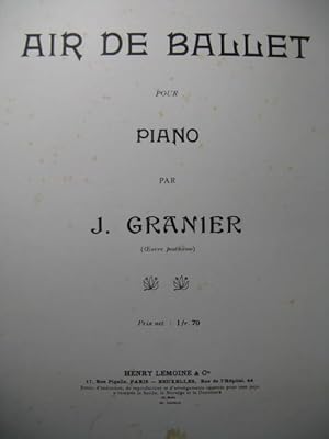 Seller image for GRANIER Jules Air de Ballet Piano ca1905 for sale by partitions-anciennes