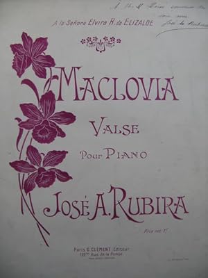RUBIRA José Maclovia Dédicace Piano XIXe