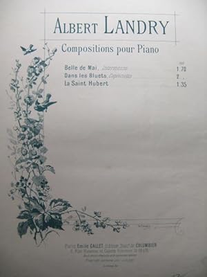 Seller image for LANDRY Albert Belle de Mai Piano 1896 for sale by partitions-anciennes