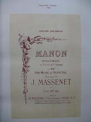 Seller image for MASSENET Jules Manon Opra Chant Piano XIXe for sale by partitions-anciennes