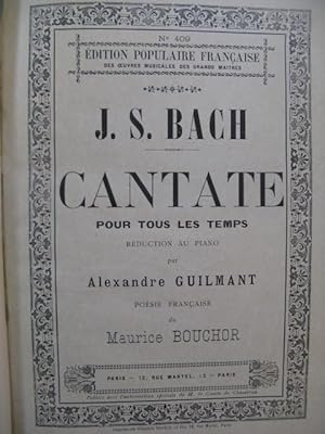 BACH J. S. Cantate pour tous les Temps Chant Piano