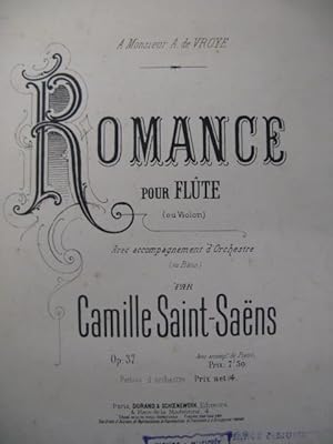 SAINT-SAËNS Camille Romance Flute Violon Piano 1874