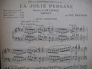 Seller image for GAUWIN Adolphe La Jolie Persane Fantaisie Orchestre for sale by partitions-anciennes