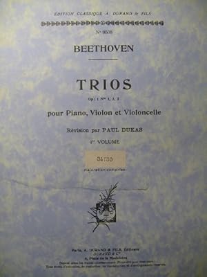 BEETHOVEN Trios Vol 1 Piano Violon Violoncelle 1930