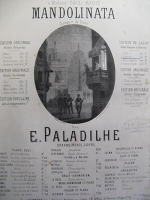 Seller image for PALADILHE E. Mandolinata Chant Piano 1869 for sale by partitions-anciennes
