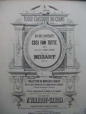 Imagen del vendedor de MOZART W. A. Cosi Fan Tutte Duo des Portraits Chant Piano XIXe a la venta por partitions-anciennes
