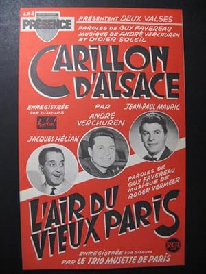 Seller image for Carillon d'Alsace L'air du Vieux Paris 1962 for sale by partitions-anciennes