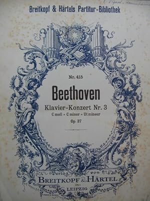 BEETHOVEN Klavier Konzert No 3 Piano Orchestre