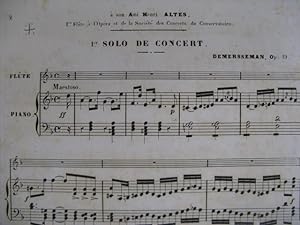 Immagine del venditore per DEMERSSEMAN Jules 1er Solo Flute Piano ca1835 venduto da partitions-anciennes