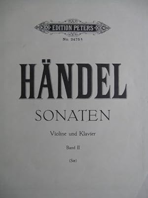 Image du vendeur pour HAENDEL Georg Friedrich Sonaten Band II Violon Piano mis en vente par partitions-anciennes