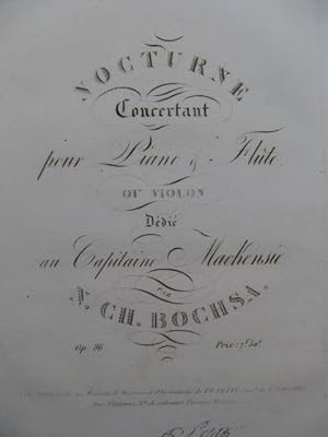 BOCHSA Nicolas Charles Nocturne Concertant op 86 Piano Flûte ca1820