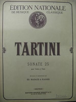 Bild des Verkufers fr TARTINI G. Sonate No 25 Violon Piano 1920 zum Verkauf von partitions-anciennes