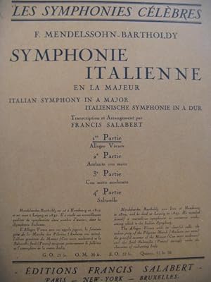 MENDELSSOHN Symphonie Italienne Orchestre Piano Violon 1927