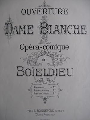 Seller image for BOELDIEU Ouverture de la Dame Blanche Piano XIXe for sale by partitions-anciennes