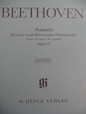 BEETHOVEN Sonate op 17 Piano Cor ou Violoncelle