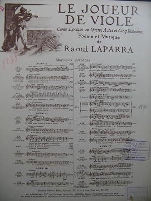 Imagen del vendedor de LAPARRA Raoul Le Joueur de Viole No 17 Piano 1925 a la venta por partitions-anciennes