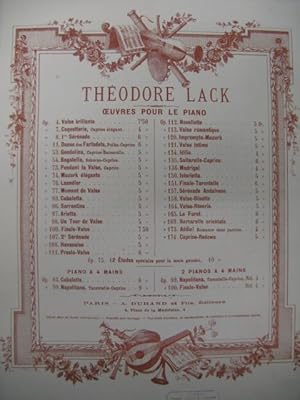 Imagen del vendedor de LACK Thodore Saltarelle Caprice Piano 1889 a la venta por partitions-anciennes