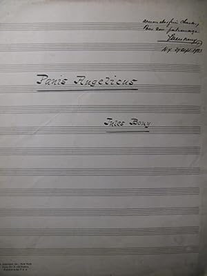 BOUY Jules Panis Angelicus Manuscrit Dédicacé Chant Orgue 1923