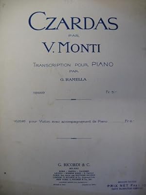 Imagen del vendedor de MONTI V. Czardias Piano a la venta por partitions-anciennes