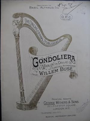 BUSÉ Willem Gondoliera Piano Violon ou Violoncelle 1910