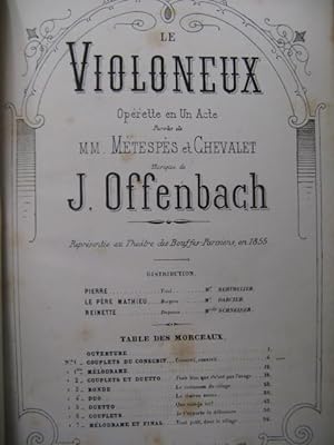 OFFENBACH J. Le Violoneux Chant Piano 1880