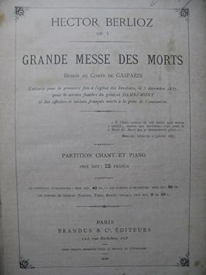 BERLIOZ Hector Requiem Grande Messe des Morts ca1885?