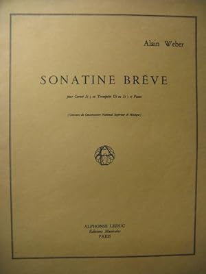 Seller image for WEBER Alain Sonatine Brve Piano Cornet ou Trompette 1958 for sale by partitions-anciennes