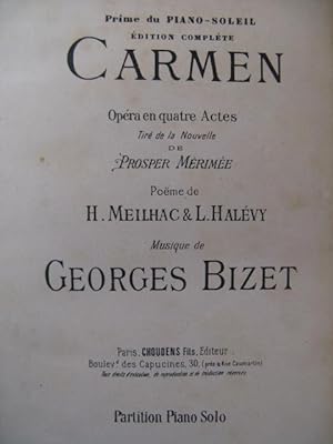 BIZET Georges Carmen Opera Piano solo XIXe