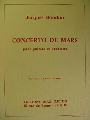 BONDON Jacques Concerto de Mars Guitare Piano 1966