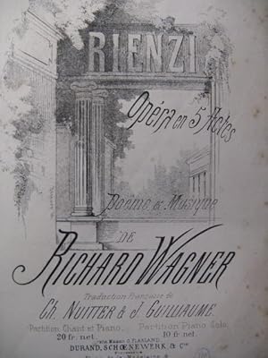 WAGNER Richard Rienzi Opera ca1870