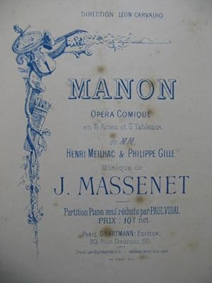 Seller image for MASSENET Jules Manon & Hrodiade Piano solo ca1885 for sale by partitions-anciennes