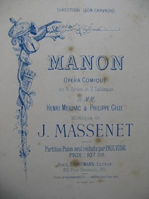 MASSENET Jules Manon & Hérodiade Piano solo ca1885