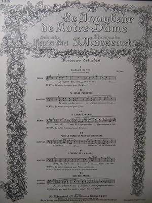 MASSENET Jules Le Jongleur de Notre Dame Légende de la Sauge Chant Piano 1902