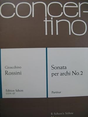 ROSSINI G. Sonata per archi No 2 Orchestre