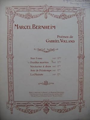 Immagine del venditore per BERNHEIM Marcel Feuilles Mortes Ddicace Chant Piano venduto da partitions-anciennes