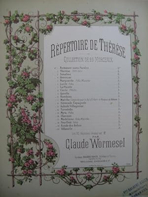 Seller image for WORMESEL Claude Sonatine Piano for sale by partitions-anciennes