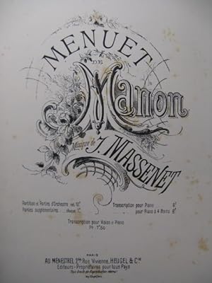 MASSENET Jules Manon Menuet Orchestre 1893