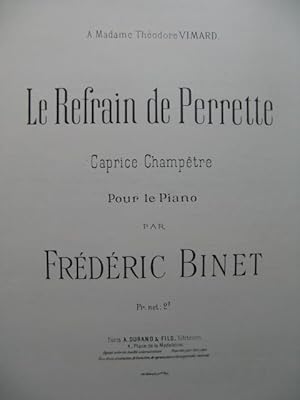 Seller image for BINET Frdric Le Refrain de Perrette Piano for sale by partitions-anciennes