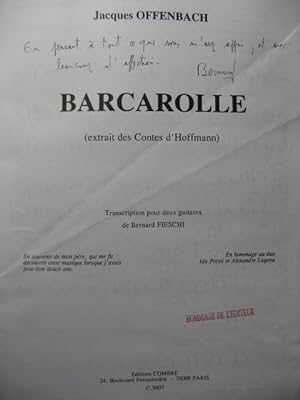 OFFENBACH Jacques Barcarolle 2 Guitares 1994