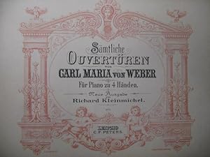 WEBER Ouvertures Opera Piano 4 mains ca1900