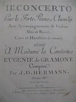 HERMANN Johann David 2e Concerto Piano ou Clavecin ca1795