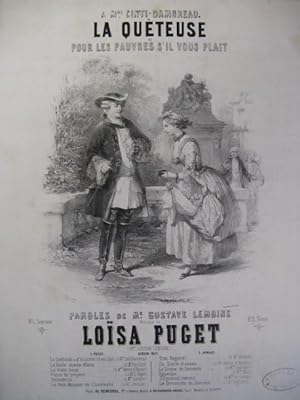 Seller image for PUGET Losa La Quteuse Chant Piano 1847 for sale by partitions-anciennes