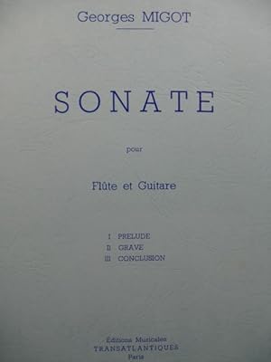 Seller image for MIGOT Georges Sonate pour Flute et Guitare 1967 for sale by partitions-anciennes