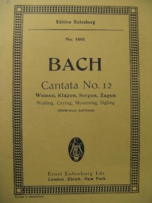 BACH J. S. Cantata n° 12 Chant Orchestre
